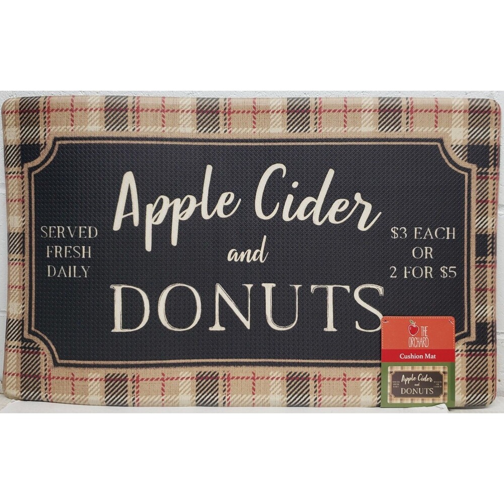 ANTI FATIGUE KITCHEN PVC CUSHION MAT (18"x30") APPLE CIDER & DONUTS, The Orchard